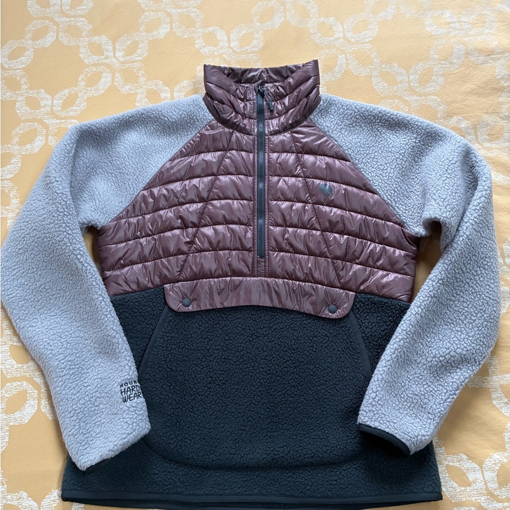 Mountain Hardwear ladies pullover 3/4 zip  Jacket - Gray and Brown